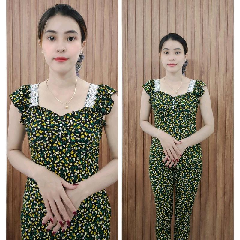 Đồ bộ quần dài ống ôm, tay cánh tiên phối ren size 1234 Nữ Women 6