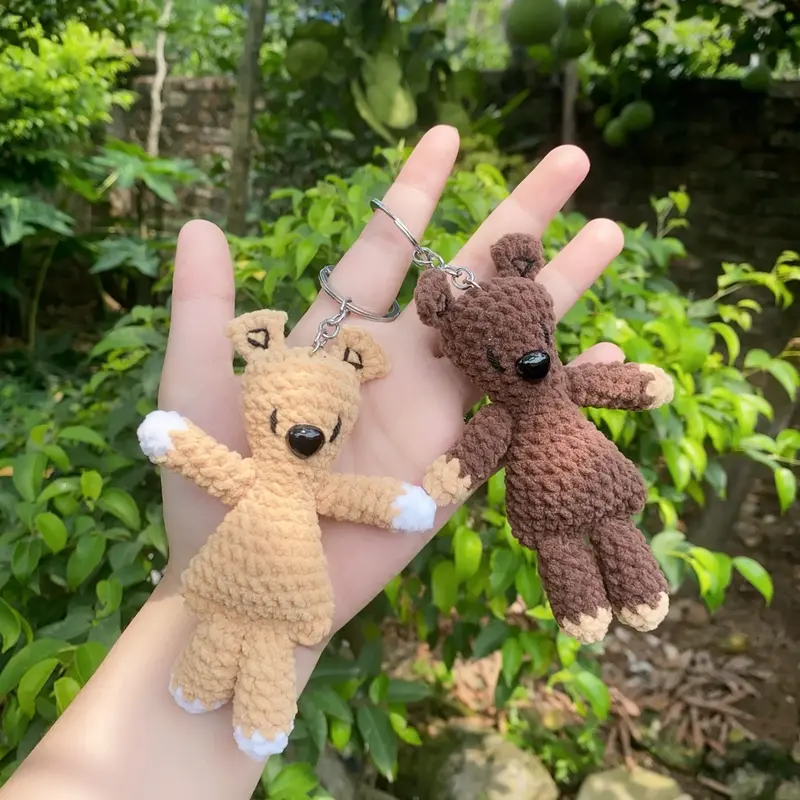 Gấu Teddy Mr Bean móc len handmade móc khoá Móc Chìa Khoá 0
