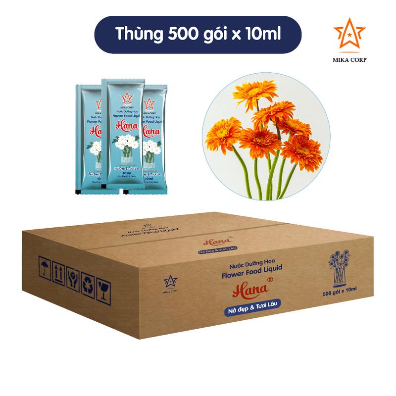 (Freeship) [Thùng 500 gói x 10ml] Nước Dưỡng Hoa Tươi Lâu Hana - Giúp hoa nở đẹp, lâu tàn, không thối nước!