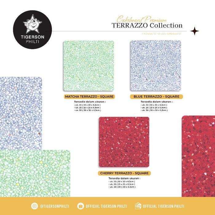 Gambar Cake board/tatakan kue/ Alas Kue/Premium Terrazzo Square 30 cm dari Tigerson Philti Kota Administrasi Jakarta Barat 4 Tokopedia