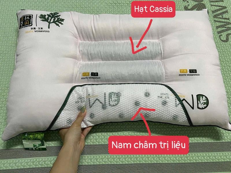 Product Introduction of ￼Gối Massage Công Thái Học Thảo Dược Hương Ngải Cứu Giảm Đau Mỏi, Hương Ngải Cứu Giúp Dễ Ngủ, Ngủ Sâu Giấc KT 48x74cm 7