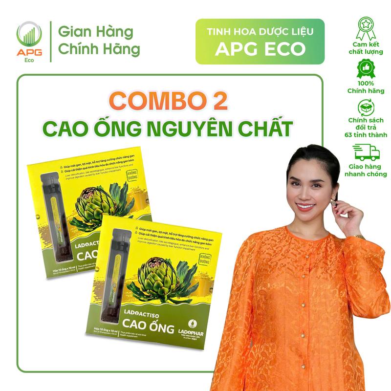  Combo 2 Hộp Cao ống Atiso Nguyên Chất  Quy cách 10ml x 10 ống Hộp  