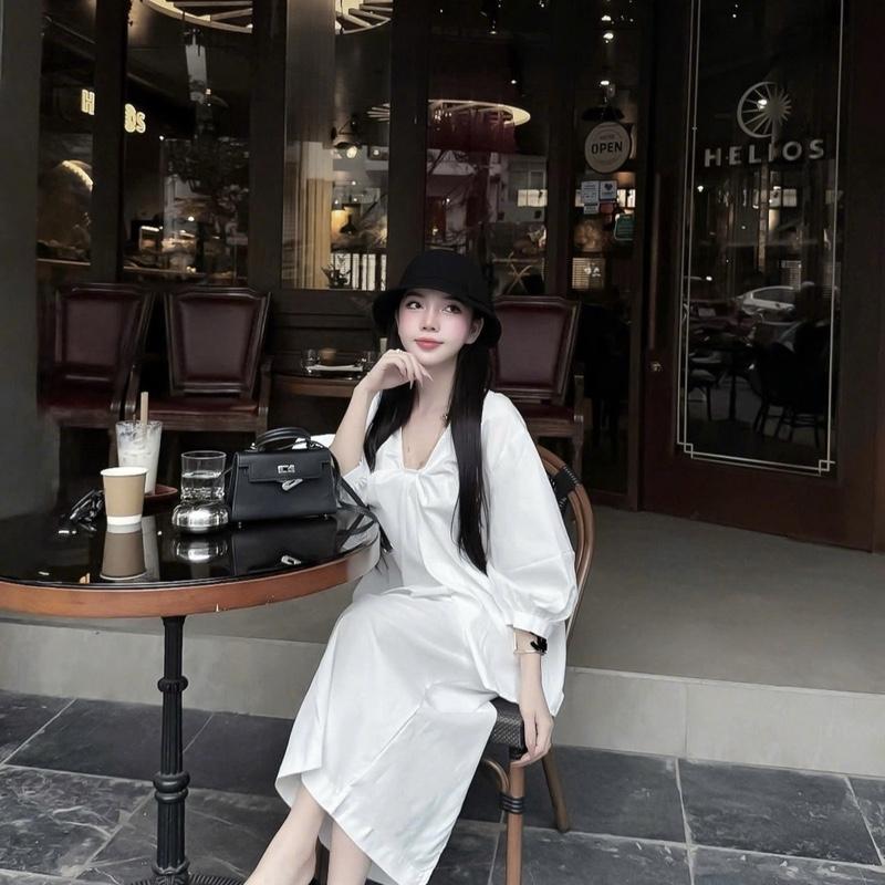 Set ( Áo + Chân Váy ) Áo Thô Tay Lửng Phối Chân Váy Dài Dành Cho Nữ By Trang Mun J1 5