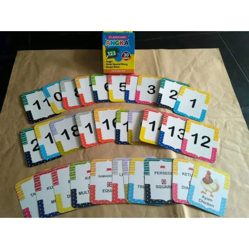Flash Card Anak Isi 30 Kartu Mainan Kartu Huruf Angka Mainan Kartu Edukasi Anak 1