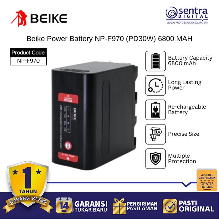 Gambar Beike NP-F970 USB-C PD 30W 6800mAh Battery Sony NPF970 Fast Charging & Output Power Battery dari Sentra Digital Kota Surabaya Tokopedia