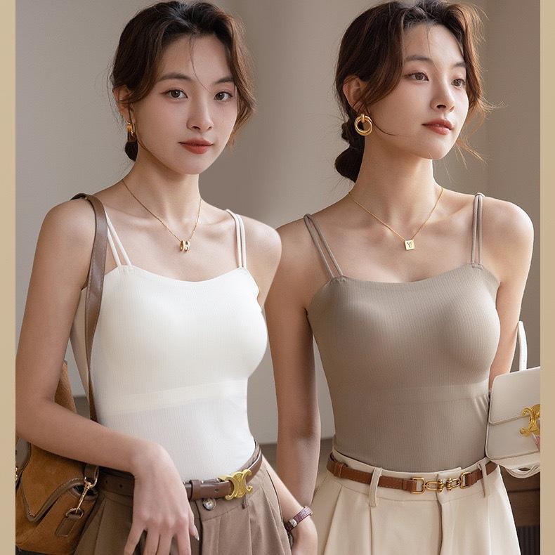 Product Introduction of Beautiful back one-piece cup seamless threaded beautiful back camisole vest for women with chest pads as inner wear and outer wear base top Womenswear Lingerie 8