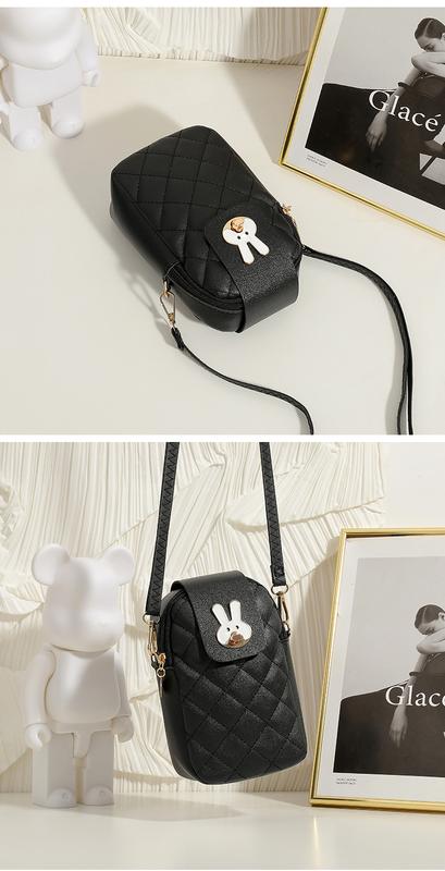 Product Introduction of Ladies Phone Bag High-Grade Special-Interest Design Embroidered Rhombus Rabbit Lock Shoulder Messenger Bag 29