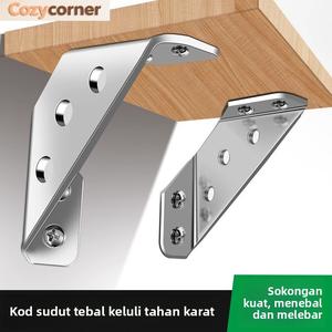 Pendakap Sudut, Diperkukuh Keluli Tahan Karat, Tugas Berat, Pendakap Sudut Kanan 90 Darjah, untuk Pengukuhan Kabinet, Sokongan Rak Pelbagai Fungsi Hardware