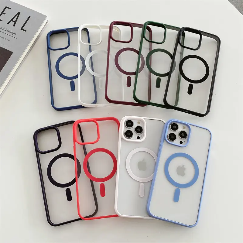 Sạc Không Dây Từ Tính, Thiết Kế Sang Trọng, Tương Thích Với Ốp Acrylic Magsafe Cho iPhone 15, 14, 13, 12 Mini, 11 Pro Max, XS, X, XR, 7, 8 Plus, Vỏ Sạc Không Dây Từ Tính Magsafe, Phụ Kiện Điện Thoại 4