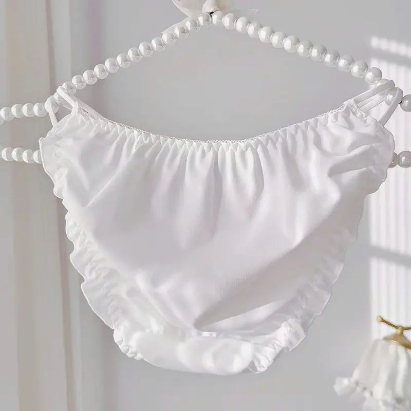 [Bᶖg SIZE] QUẦN LÓT NỮ DÂY SƯỜN ĐÔI ĐÍNH NƠ HOẠ TIẾT LÔNG VŨ LẠ MẮT, PHONG CÁCH NHẬT DỄ THƯƠNG 7