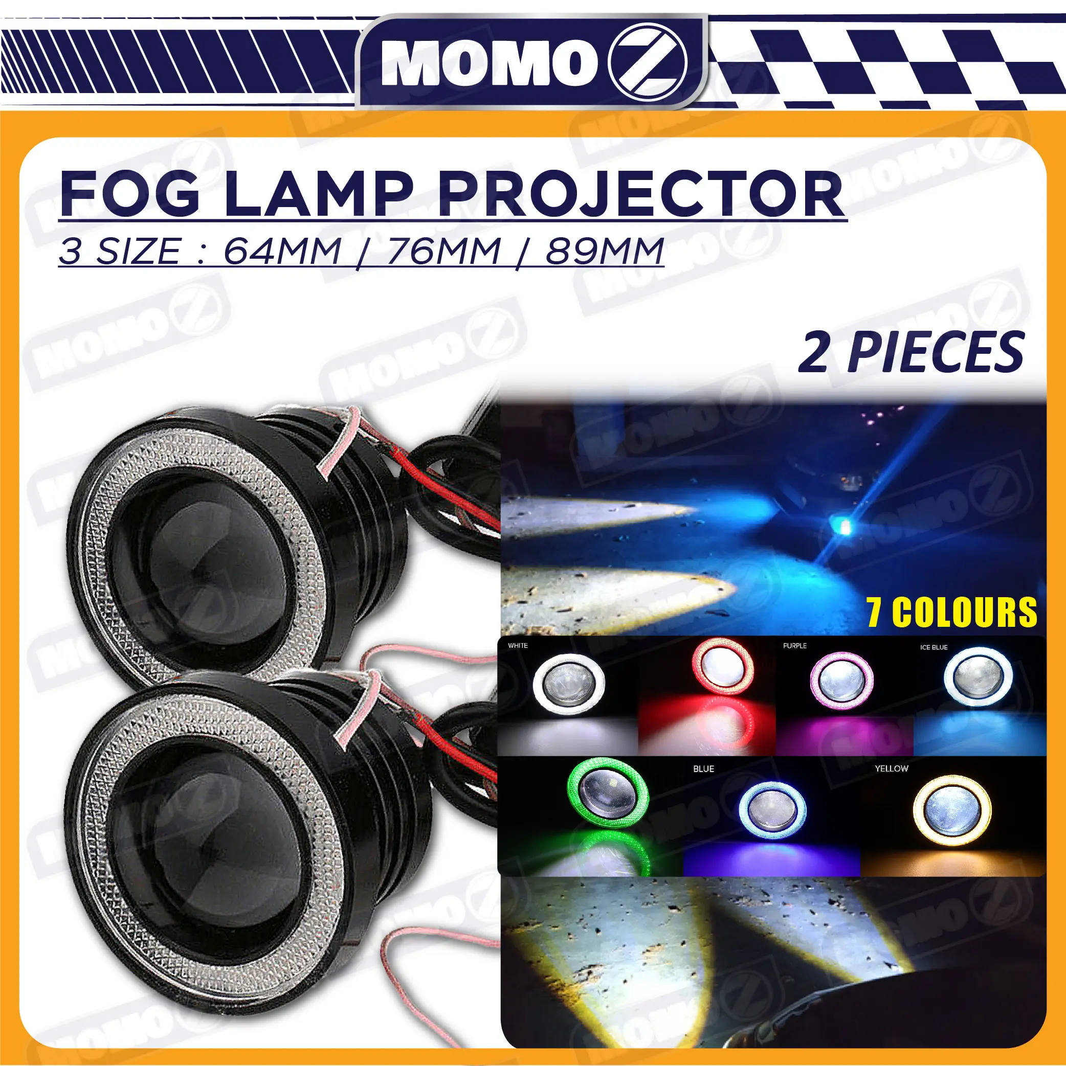 Car Universal Fog Lamp COB LEDSuitable For Proton Perodua Toyota Honda Myvi Bezza Axia Alza Saga Perrsona Vios City Civic Angle Eyes Helo Ring COB Projector Fog Lamp Spot Lights White LED Sport Signal
