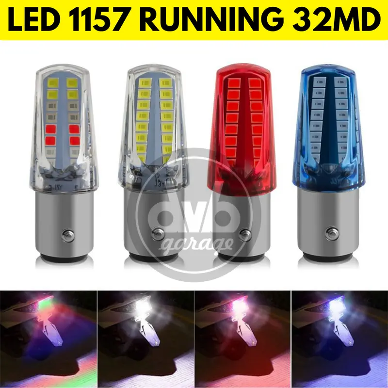 LAMPU LED 1157 RUNNING RGB STOP BOLVAN PIRAMID REM KEDIP MOBIL MOTOR 0