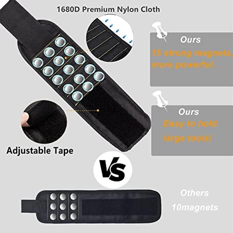 Multifunctional Magnetic Wrist Tool Bag, 1 Count Multipurpose Magnetic Wrist Tool Bag, Tool Organizer for Nails, Drills, Perfect Gift for Handyman 6
