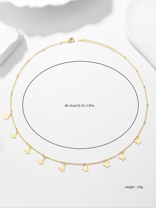 S925 Sterling Silver Butterfly Detail Necklace for Women, Fashion Jewelry for Party, Daily Clothing Decor, Trendy All-match & Exquisite Jewelry for Birthday Gift 1