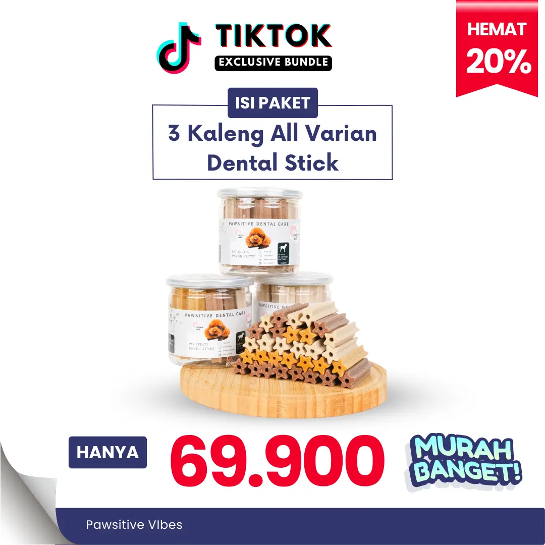 (PAKET HEMAT) Dentalstick All Varian - Dentalstick Pawsitive Vibes untuk Anjing - Dog Treats - Snack Anjing - Pembersih Gigi Anjing - Penghilang Bau Mulut dan Gigi Anjing Dental Stix Dentalight - Snack Anjing - Dentalstick untuk Anjing