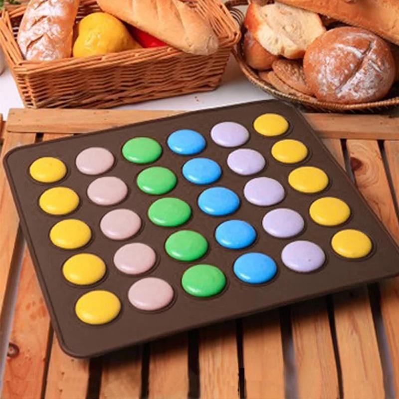 Product Introduction of 30 Cavity Silicone Pastry Cake Macaron Macaroon Oven Baking Mould Sheet Mat 59