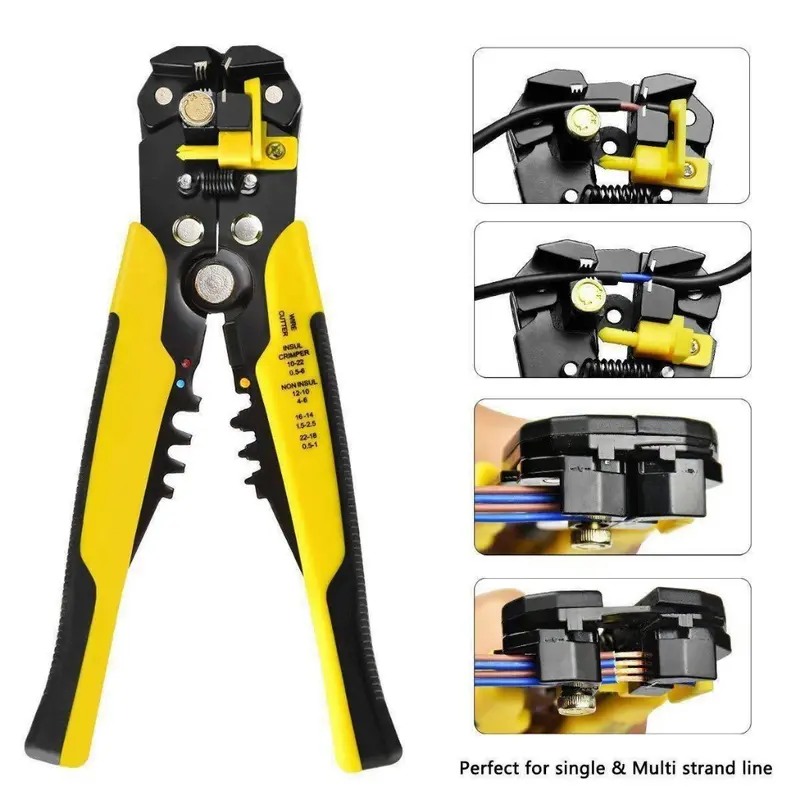 Kìm tuốt dây điện tự động cắt dây bấm cos đa năng T68 5