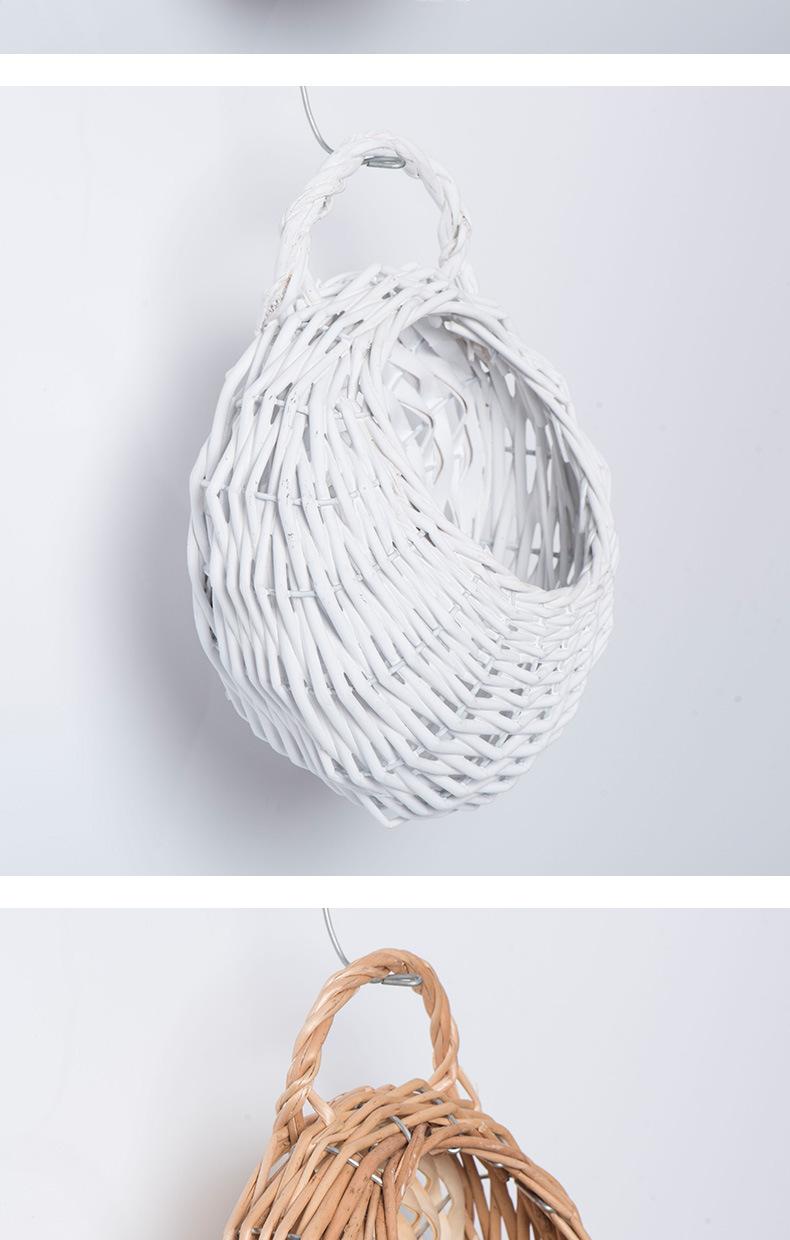 Product Introduction of Rattan Flower Basket Willow Wall Hanging Flower Pot Creative Hand Woven Hanging Flower Basket Storage Basket Succulent Wall Hanging Flower Pot Organiser 4