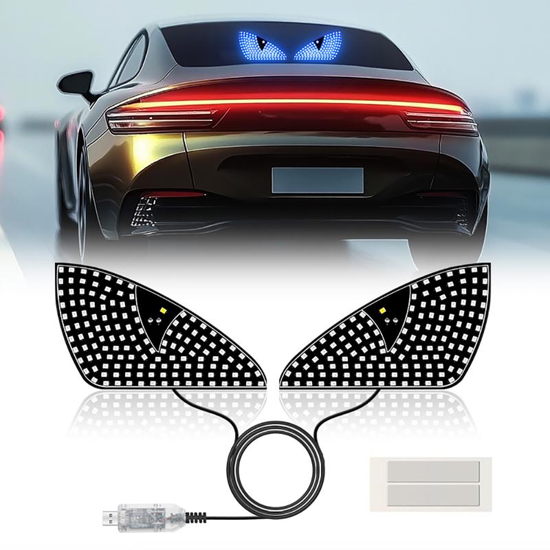 2Pcs Car LED Eyes Type Light Rear Window Warning Light Red Devil Eye ...