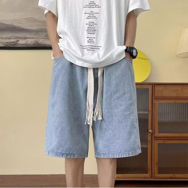 Men's washed denim shorts🔥| Summer thin & breathable | American streetwear style | loose straight cut | unisex casual shorts # trendingnow 1