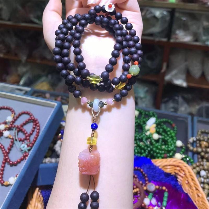 Product Introduction of Live Broadcast Supply Wholesale Acronychia Pedunculata Bracelet Female Men's Crafts Prayer Beads Jewelry Beeswax Hetian Jade Spacer Beads Bracelet 1