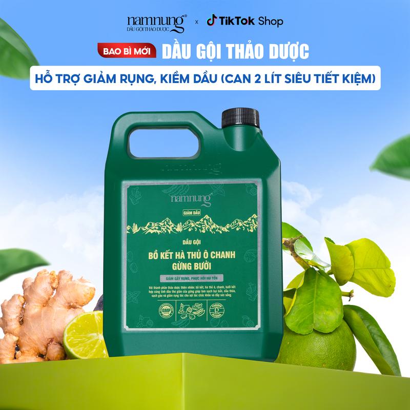 [FLASH SALE] (Sắp cháy hàng) Dầu gội thảo dược bồ kết NamNung hỗ trợ giảm rụng giảm dầu Can bigsize tiết kiệm 2 lít Chăm sóc tóc Dưỡng tóc nữ - Giảm 39%