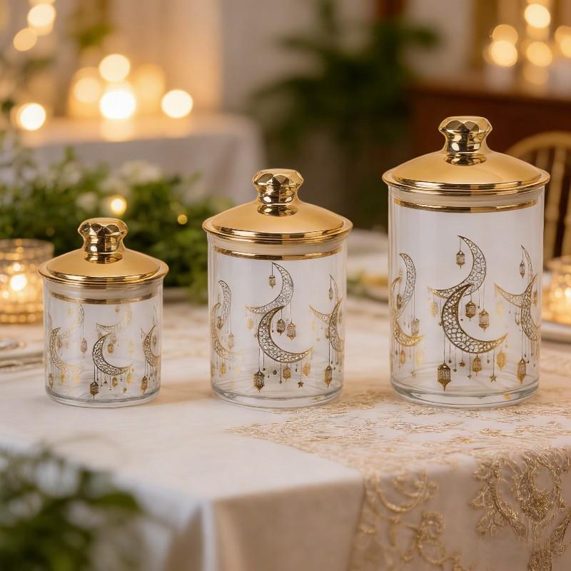 PERFECT 3Pcs/Set Toples Penyimpanan Toples Kue Lebaran Ramadan Look Mewah Aesthetic Snack Toples Penyimpanan Toples Emas Full Tutup Kedap Udara PERFECT 3Pcs/Set Toples Penyimpanan Toples Kue Lebaran Ramadan Look Mewah Aesthetic Snack Toples Penyimpanan Toples Emas Full Tutup Kedap Udara