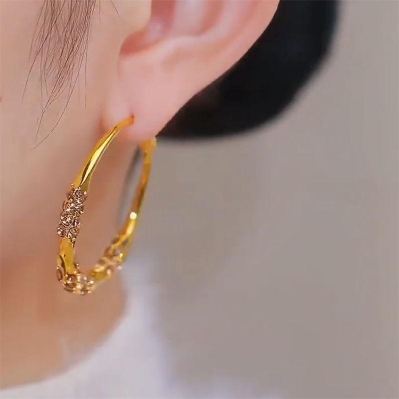 Anting-anting Bulatan Besar, Wanita, Fesyen, Gaya Barat, Letupan Selebriti Dalam Talian, 2024 6