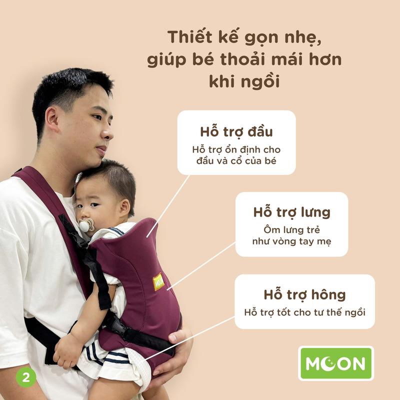 địu em bé Royal 4 tư thế thông hơi thoáng khí địu bé đi xe máy chống gù rễ dàng mang đeo