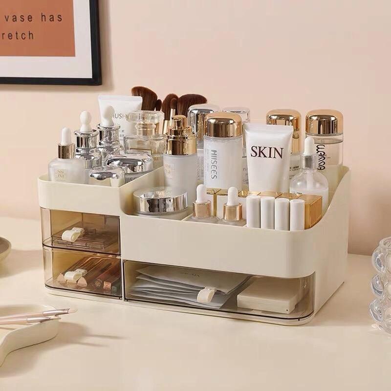 Kệ đựnġ mỹ phẩm chia ngăn để bàn kèm ngăn kéo mẫu mới kệ decor bàn học bàn làm việc