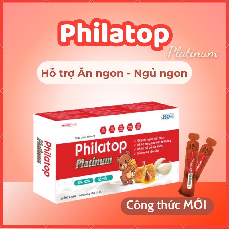 Philatop platinum bổ sung đạm thủy phân, đạm sữa non, yến sào - hỗ trợ ăn ngon tăng sức đề kháng-Hộp 20 ống-vitamin  b