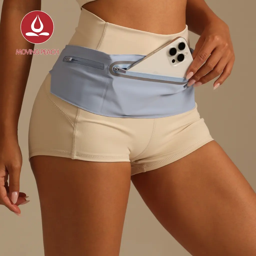 MOVING PEACH Sport belt Water-Repellent Outdoor Running Belt Adjustable Skin-friendly Fitness Bum Bag for Phone Key and Cards