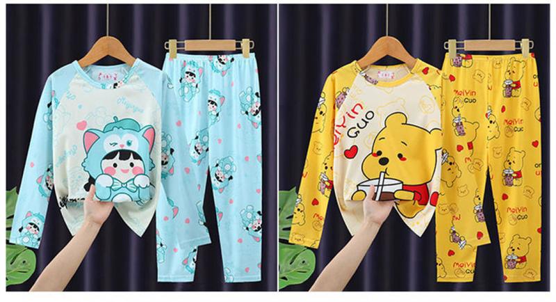 Product Introduction of Bộ Đồ Ngủ Trẻ Em, Dành Cho Bé Trai Và Bé Gái, Bộ Đồ Mỏng Dài Tay, Thiết Kế Hoạt Hình Dễ Thương, Thích Hợp Cho Mùa Xuân Và Mùa Thu, Quần Áo Điều Hòa Không Khí, Đồ Mặc Nhà 8