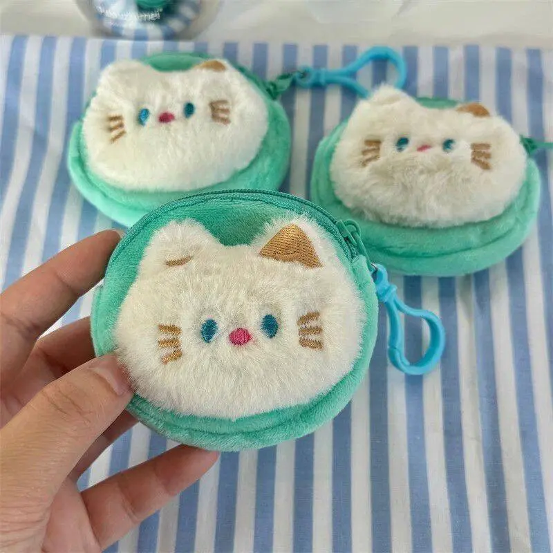 Túi Đựng Tai Nghe Nhồi Bông Móc Khóa, Xiaohongshu Hellosweetie Mắt Xanh Kitty Hoạt Hình Dễ Thương, Túi Đựng, Thích Hợp Cho Ví Tiền Xu 4