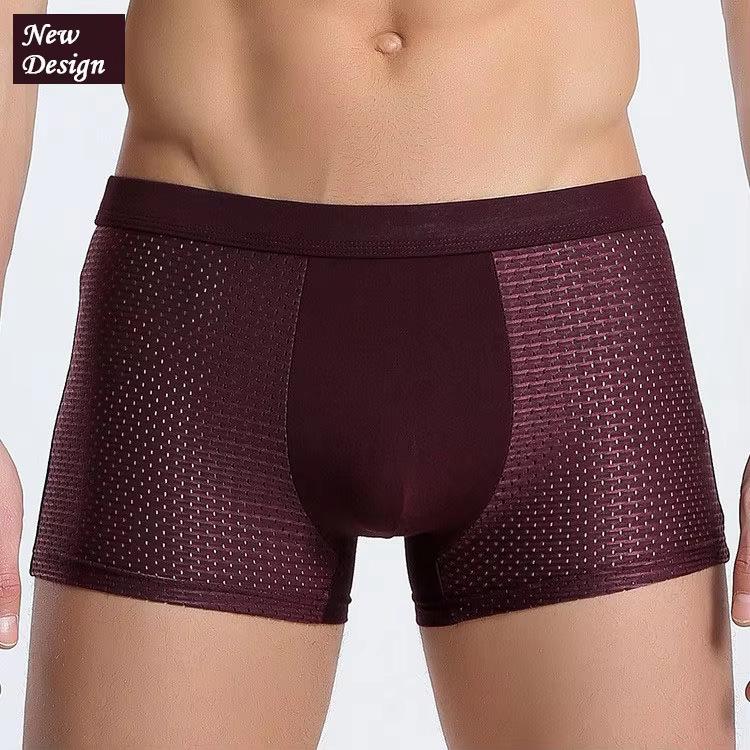 Hot Summer Ice Silk Mesh Angola Red High-End Underwear Men's Boxer Boxer Briefs Low Waist Wholesale 1