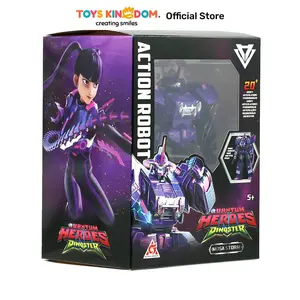 Toys Kingdom Alpha Group Quantum Heroes Dinoster Action Robot Mosa Storm 12.7 cm - Ungu