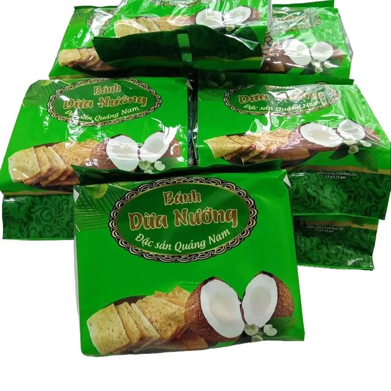 [khuyến mãi]Combo 10 GÓI Bánh dừa nướng - đặc sản Quảng Nam 180g - Giòn - Thơm - Ngon - đồ ăn vặt - bánh kẹo ăn vặt - SHOP HAIMY Snack Bánh Quy Food Thức Ăn
