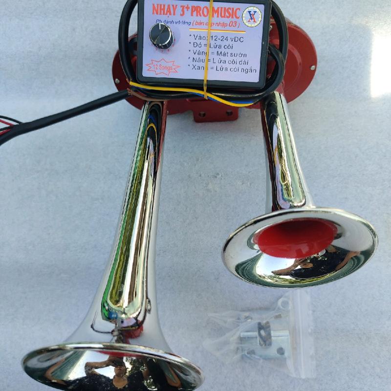 Còi điện tự sinh hơi 12V và 24V cho xe máy, cày, máy gặt, máy xúc và oto - Phụ Kiện Phụ Tùng