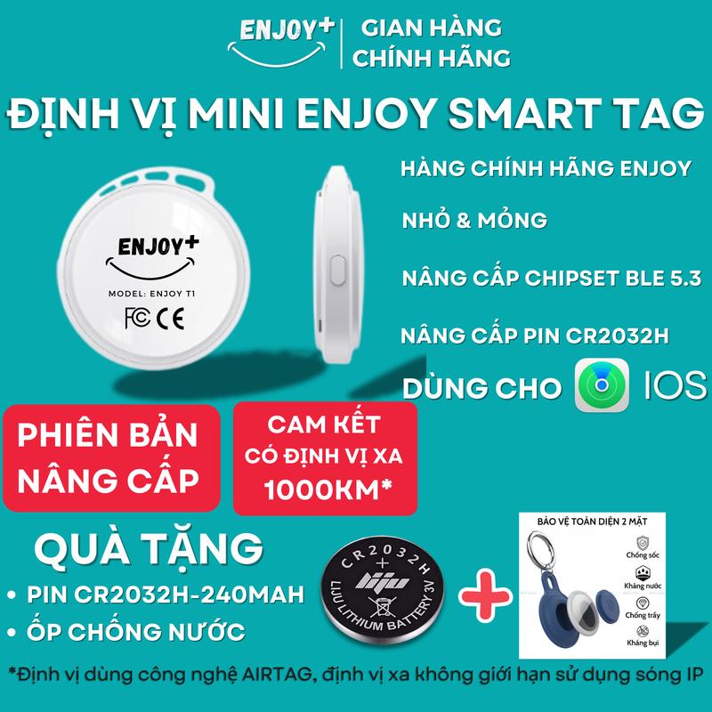 Thiết Bị Định Vị GPS Mini Chính Hãng ENJOY - Tìm Xe Máy Thú Cưng - Tương Thích I.OS FIND MY - Không Cần Sim Bluetooth smart tag zenly chip định airtag mi gps e tag itag mini định vị itap định định vị chip định air tags