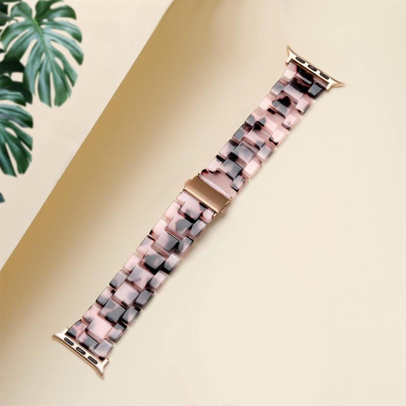 Resin Strap Compatible with Watch Band 40mm 38mm 44mm 42mm 41mm 45mm, 1 Count Light Resin Bracelet Watch Bands With Stainless Steel Buckle Replacement For iWatch Series 2