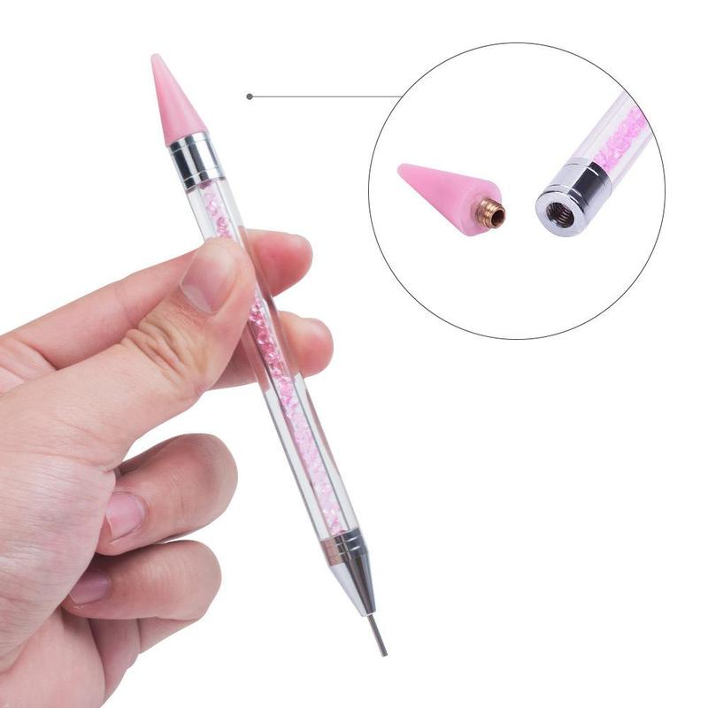 Double-ended Rhinestone Picker Pen, 2 Counts/set Nail Art Rhinestone Removing Handle Pen, Manicure & Pedicure Tools for Home & Salon Use 2
