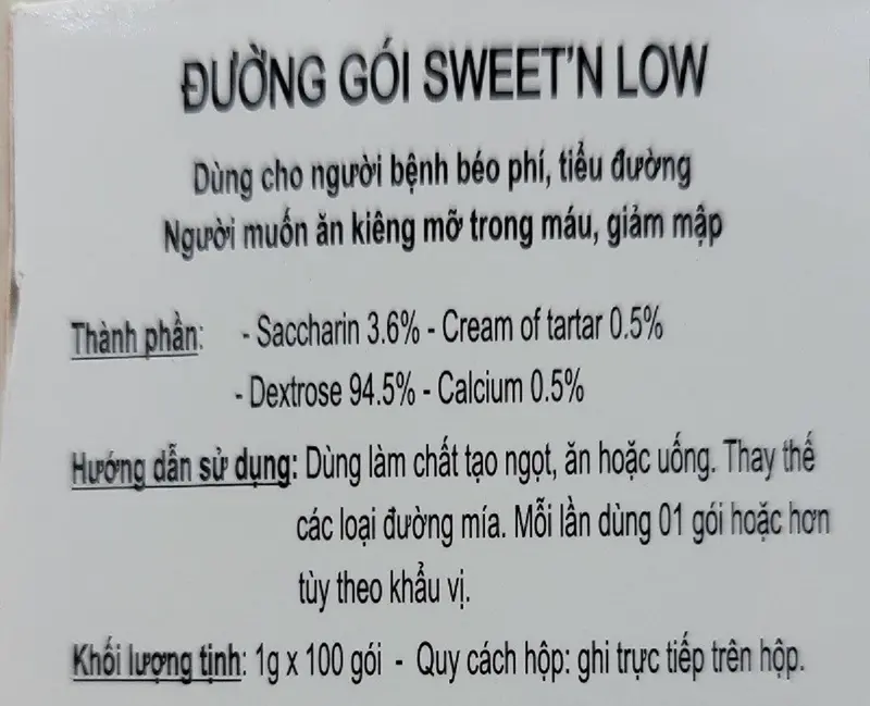 (HỘP LỚN 100 gói) ĐƯỜNG ĂN KIÊNG MỸ BÁO HỒNG SWEET’N LOW Zero Calorie Sweetener 6