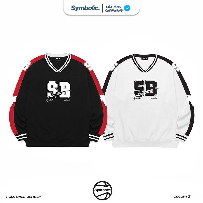  Football Jersey Symbolic Áo Sweater Oversized nỉ hai da 