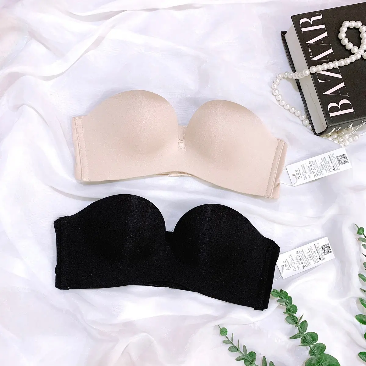 Áo quây không dây ,áo cup không gọng 2 màu / áo nâng mút mềm tặng kèm dây vai LABRA M10 lót chỉ giặt tay 【 xám xanh lá 】