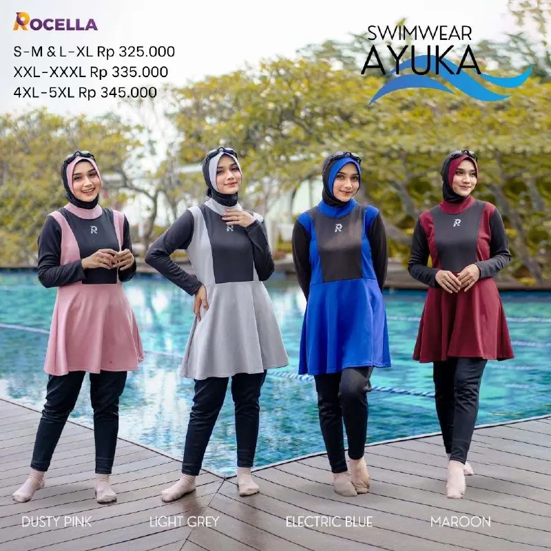 ROCELLA SWIMWEAR AYUKA, SWIMSUIT WANITA BAJU RENANG muslimah