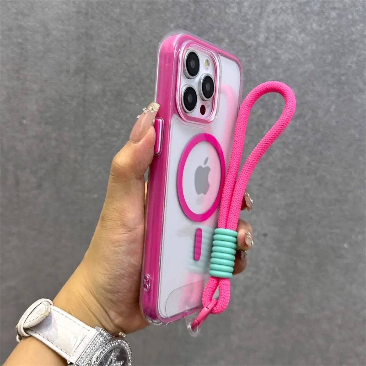 Airbag Anti-fall  3 in 1 High-end Magnetic + Rope Phone case for iPhone16 15 14 13 12 11 Pro Max Plus, Crashproof Cellphone Casing Protector Shockproof Anti-Drop