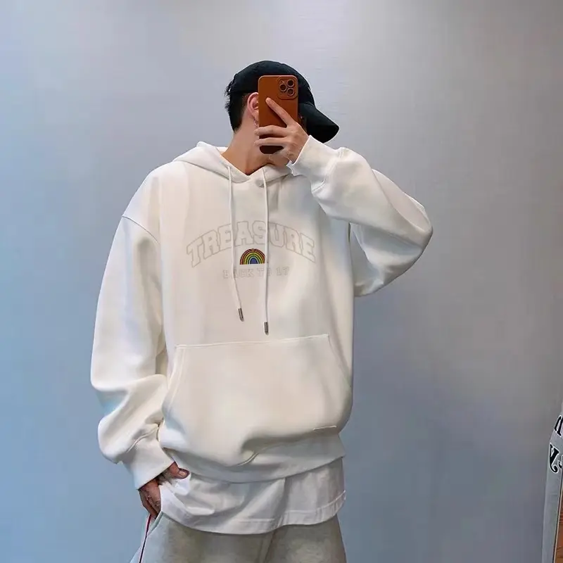 Feraardiantik  Sweater Hoodie Pria Distro Original | Hoodie Boxy Oversize Putih TREASURE Print | Hoodie Oversize Pria Distro | Switer Pria Distro Original | Baju Lengan Panjang Pria Jumbo | Hoodie Pria Oversize Size M-XXL 3