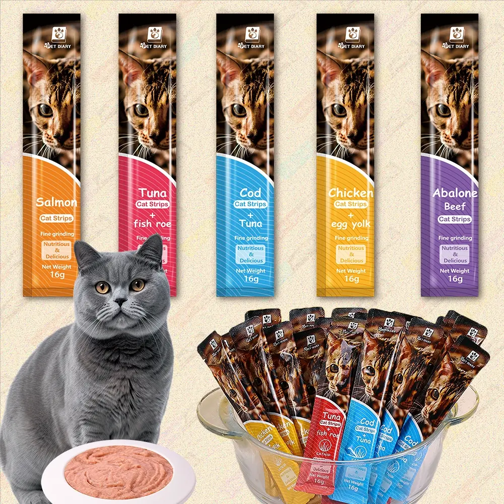 16g Cat Treats Cat Snacks Cat Kitten Snacks Cat Treats Fresh Cat Wet Food Fresh Cat Wet Food Five Flavors