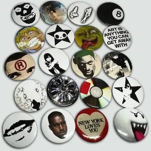 Annasya Collection Pin Bros Press Y2K Aesthetic Pin Button #1 Bahan Logam & Seng Anti Gores Diameter 25mm 32mm 44mm Aksesori Jaket Topi
