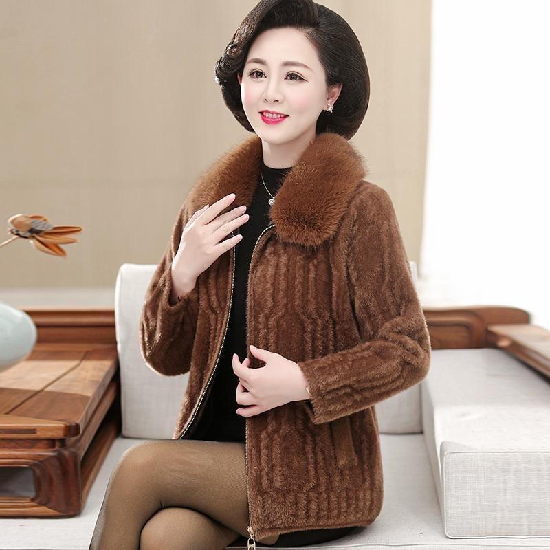  Áo khoác lông trung niên cho mẹ và bà áo len lông hàng thiết kế cao cấp  cổ lông có thể tháo   Top Nữ Women hàng mới về 